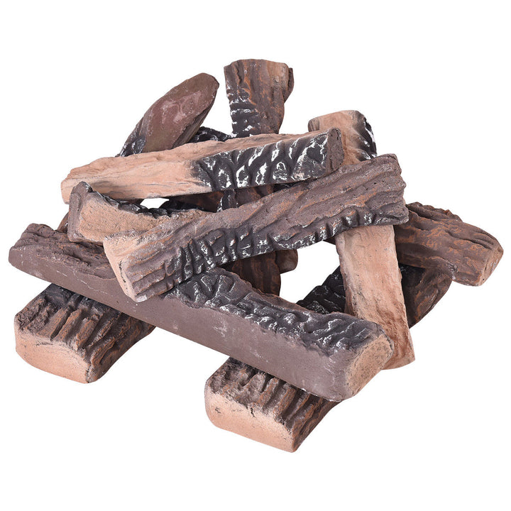 10 Pieces Ceramic Propane Fireplace Imitation Wood