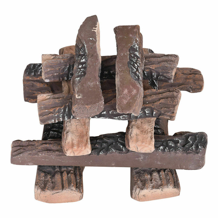 10 Pieces Ceramic Propane Fireplace Imitation Wood