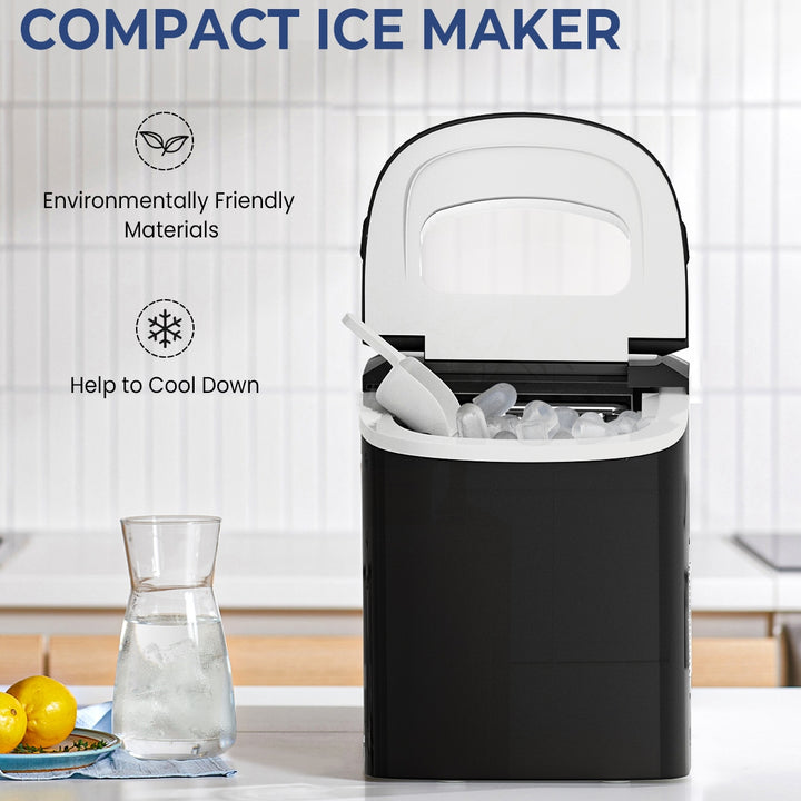 Mini Portable Compact Electric Ice Maker Machine-Black