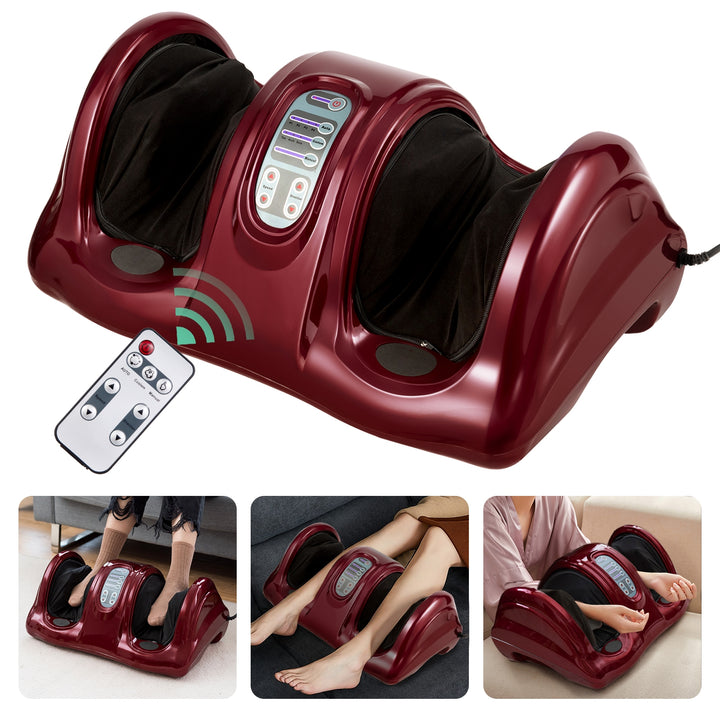 Therapeutic Shiatsu Foot Massager with High Intensity Rollers-Red