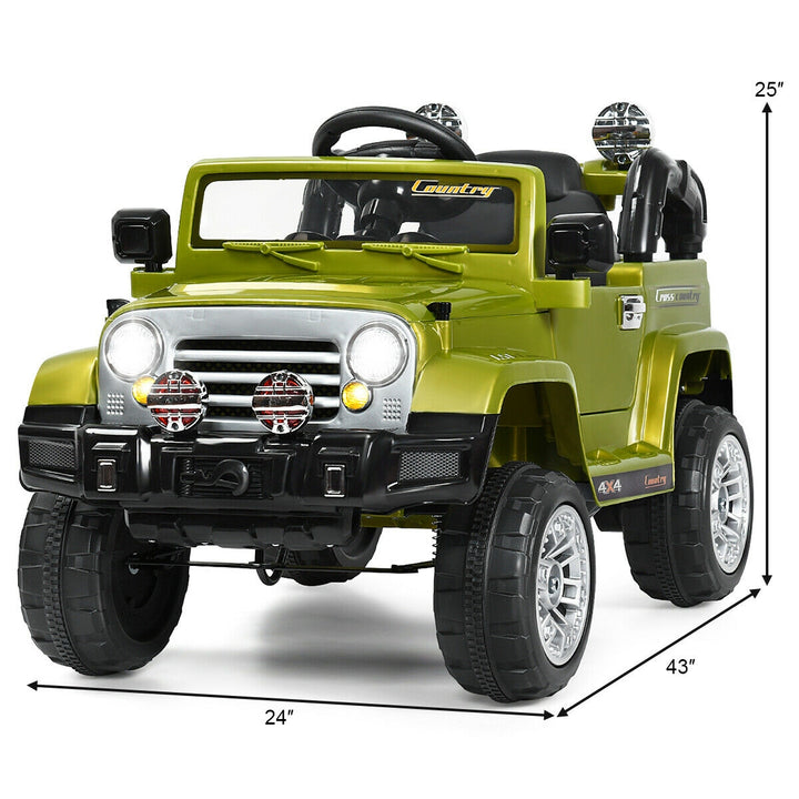 12 V Kids Ride on Truck with MP3 + LED Lights-Green