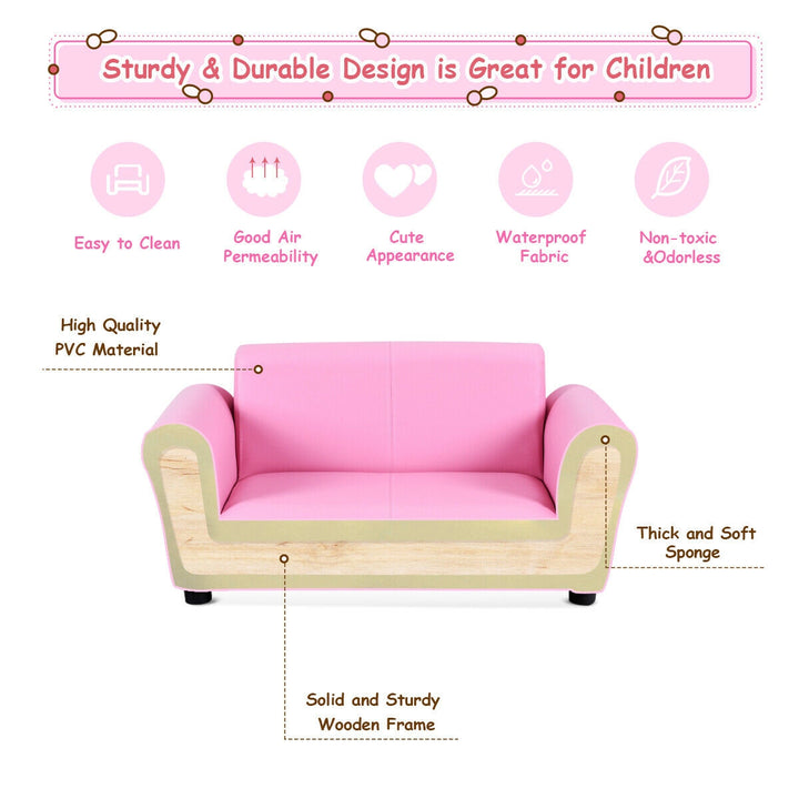 Kid's Double Couch Lounge sofa with Ottoman