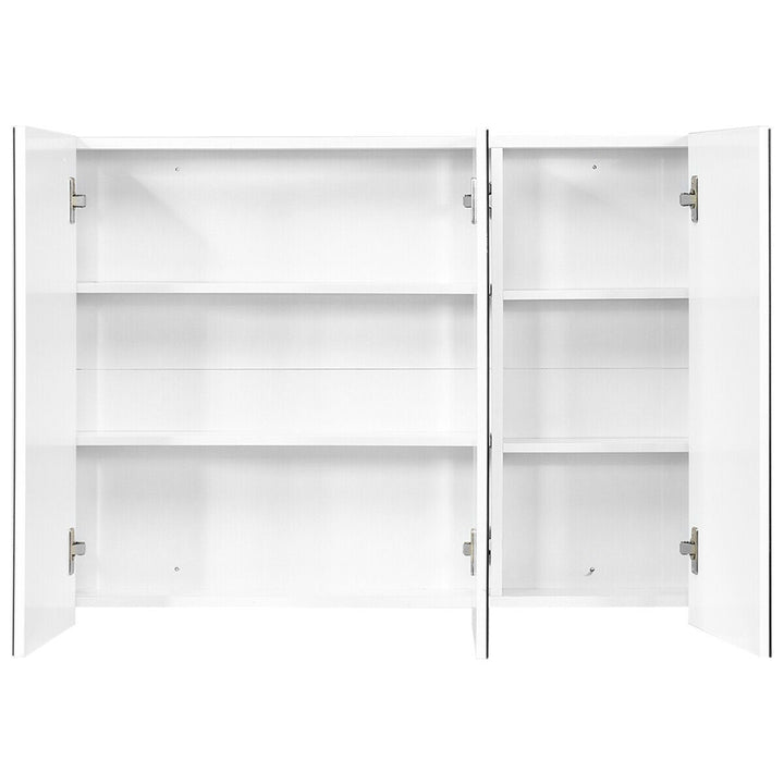 3-Door Wall-Mounted Mirror Cabinet with 3-Adjustable Shelves