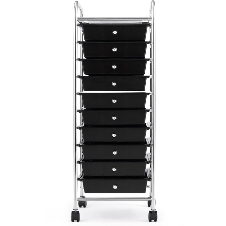 Rolling Storage Cart Organizer with 10 Compartments and 4 Universal Casters