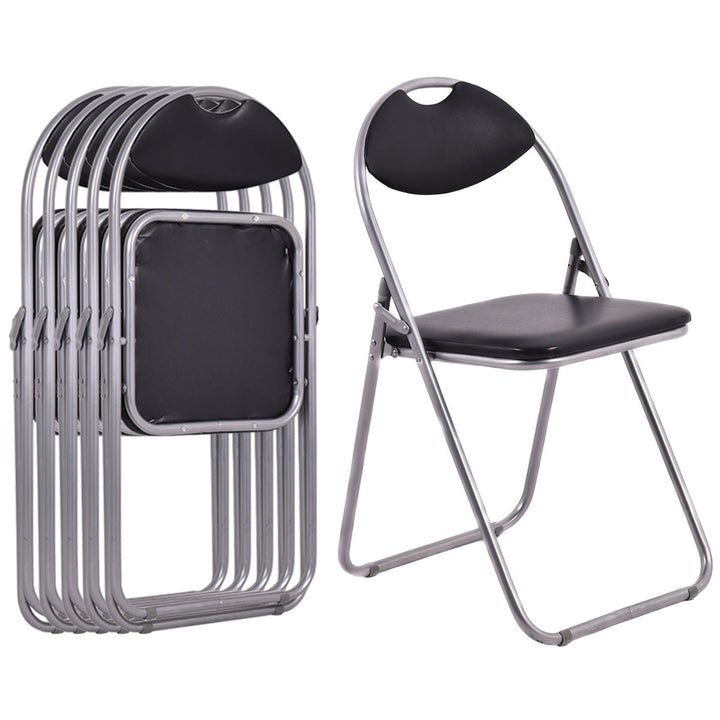 6 Pieces U-Shape Folding Chairs with Hollow Handle