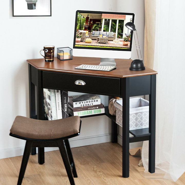 Corner Wooden Piece Laptop Computer Desk